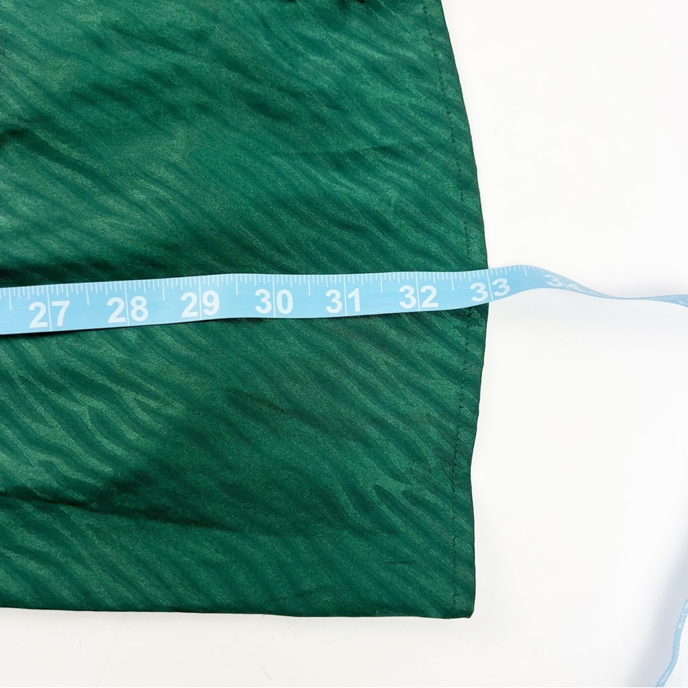 NWT Urban Outfitters Mini Green Satin Long Sleeve Dress Plunge Neckline L Defect - Picture 12 of 13
